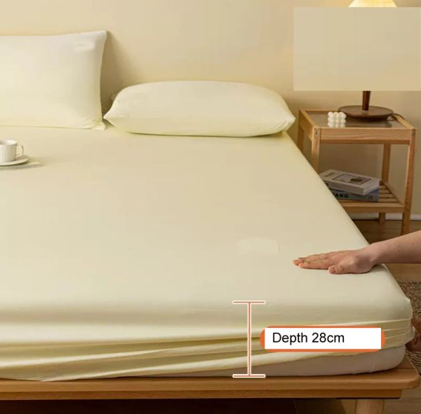 Juego de sábanas ajustables para cama, 100% algodón de Color sólido + 2 fundas de almohada, Fundas de colchón, Protector con elástico, tamaño King individual, B102A
