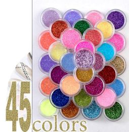 Set 12 18 24 30 40 45 couleurs fine Nail Art Glitter poudre scintillante Pigment poussière conseils décoration peinture corporelle maquillage fards à paupières 5083817