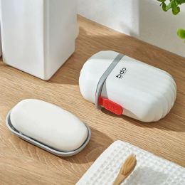 Réglez 1PC Plastic Soap Plat Board Controi de voyage Récipient Boîte à savon de voyage portable Organisateur pour la salle de bain Outdoor
