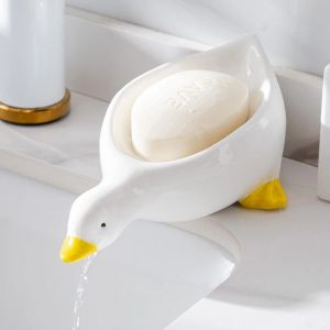 Réglez 1PC Plat de savon en forme de savon de canard jaune 1pc