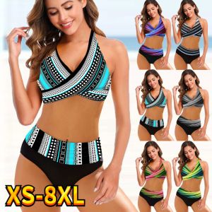 Conjunto de Bikini de cintura alta para mujer, traje de baño de dos piezas, conjunto de Bikini Sexy, ropa de playa, traje de baño femenino, traje de baño suelto 2022