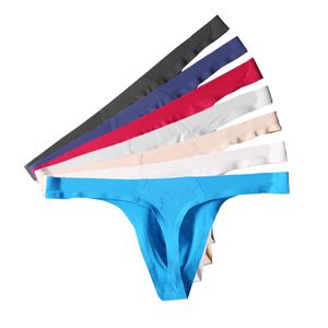 Set 4 stks/partij Heren Thong Sexy Zijde Naadloze Ondergoed Slips Bikini Gstring Thong Tanga Gay Ondergoed Thongs voor Man Tback Gx16