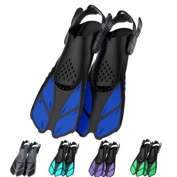 Establecer aletas de natación ajustables aletas para el pie de snorkel para adultos aletas de buceo Equipo de deportes de agua para principiantes Polteadores de buceo portátiles Niño