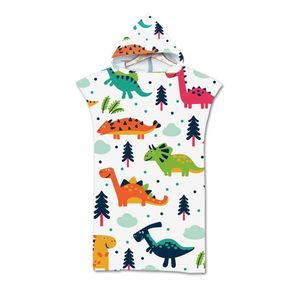 set Serviette de bain de dessin animé animal Cape pour adulte serviette de plage à capuche microfibre imprimée serviettes de poncho peignoir d'été avec cape 75 * 110 cm