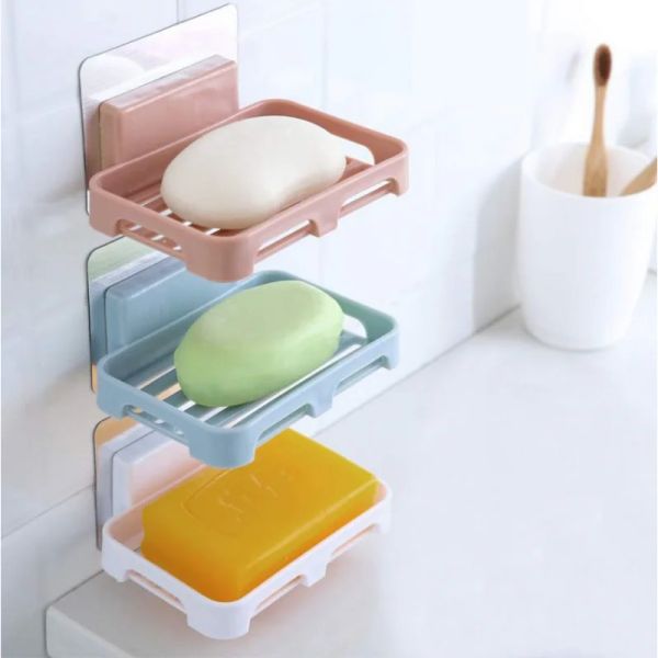 Establecer accesorios de baño jabones platos platos soporte de jabón de baño monte de pared de jabón de jabón