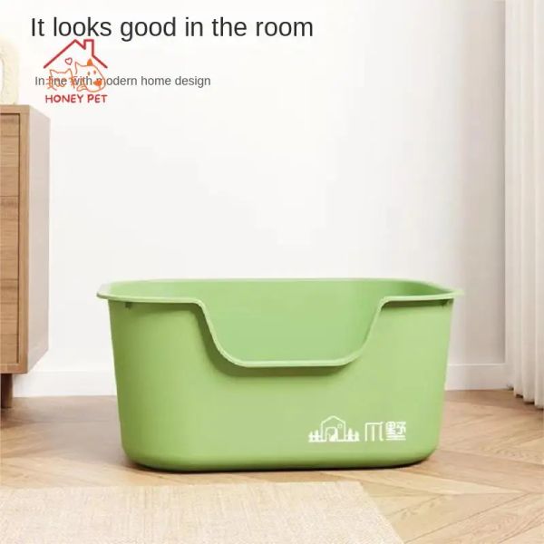 Set de baño Sandbox Cat Bedpans entrenamiento para el baño Cat Waitter Basin Modo de estilo gigante Splash Integrado contra el antis externo