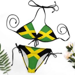 Set Bikini Jamaica Flagal de la bandera jamaicana traggae linda exótica bikinis humor de bywimwear de alta calidad