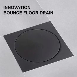 Set Black Drains Pop Up Foot Floor Drain Salle de bain Douche de douche Grates Cassepouine