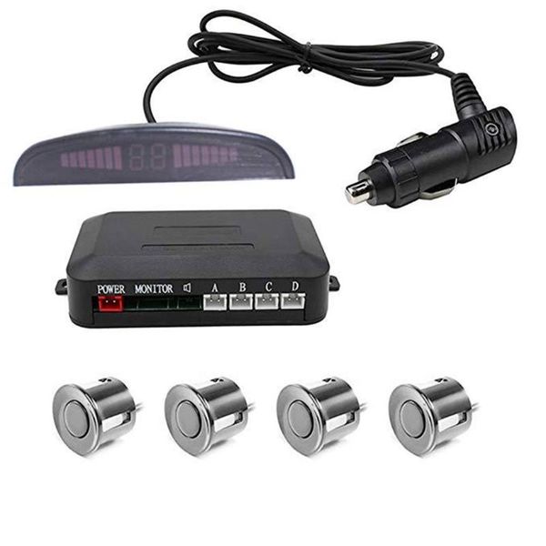 Ensemble voiture LED Kit de capteurs de stationnement 4 capteurs 22MM système d'indicateur d'alerte sonore inverse accessoires de véhicule caméras de recul
