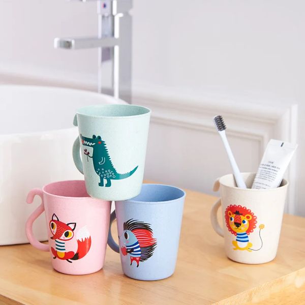 Régler la tasse de boisson de dessin animé tasse de brosses de dents tasse de lavage pour enfants