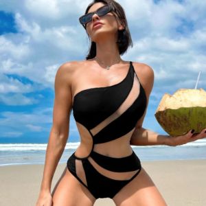 Réglez Cikini 2023 Nouveau Sexy Spliced Hollowwear Swimwear's Beach Swimsuit Summer Bikinis Set Bathing Forft For Women