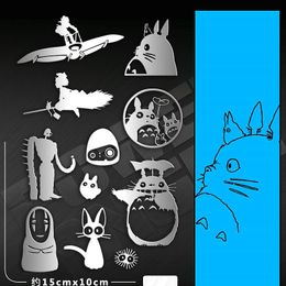 / Set Classic My Neighbor Totoro Cartoon Stickers Metalen Stickers voor Telefoon Laptop Stiker Kinderen DIY Toy Sticker LJ201019