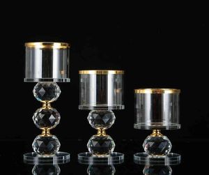 Set Crystal Candle Stick Holders Stand Coffee Table Living and Dining Room Candlestick Table Centerpieces voor kaarsen 2202089329000