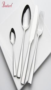 Set Cutlery en acier inoxydable 24 pièces SERVICE 6 Personnes Silver Knife Fork Set Restaurant Cutlery Dîle de Chine Set C181127016419342