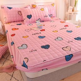 Deodar – ensemble de draps-housses en coton, respirant, anti-poussière, dessin animé mignon fraise, housse de matelas pour enfants, décoration de chambre de fille