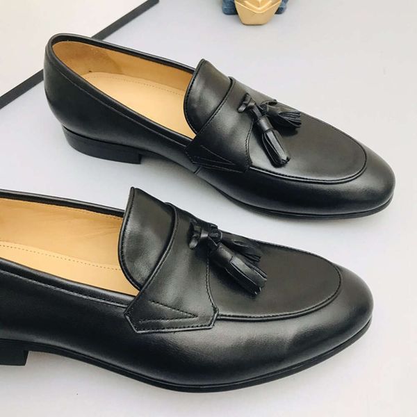 Set Foot Mens Liusu Lefu Chaussures Real Leather Business Leisure One Formal Guangzhou Shoe Factory