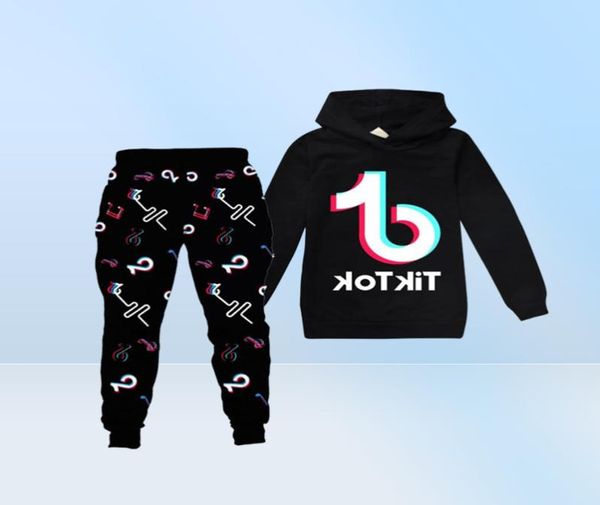 Ensemble pour Big Boy Girl Tracksuit Cénéficatrices Automne Winter Kid Hooded Sweatshirt + Print Pant 2pc Testuit Sport Suit 12 Year9848179