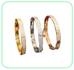 Set Full CZ Diamonds Love Bangle armbanden Designer Silver Gold schroevendraaier Bracelet voor vrouwen en mannen Parage Jewelry53461249594561