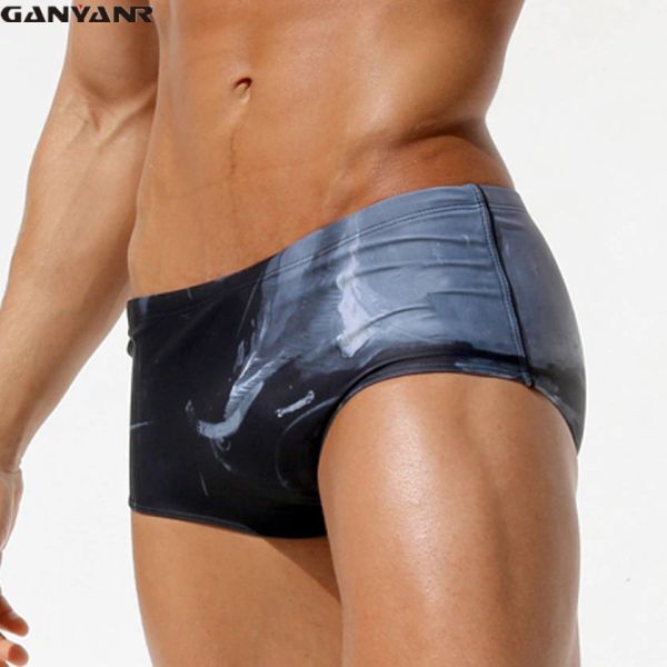 Set Ganyanr Brand Gay Men de maillot de bain Swimming Trunks Plus Size Sexy Boardshorts Male Briefs de natation Bikini Sunga Bulge brésilien Bulge