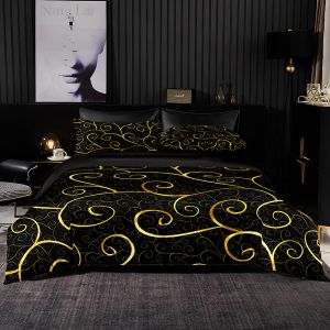 Set Golden Phoenix Tail Match Litteur Ensemble de couette COUVERTURE 228X264 AVEC LACOUR BLACH 220X240 COUVERT