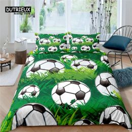 Set Home Living Living Luxury 3D Football Liberding Ensemble de couette confortable ensemble de couverture de literie pour enfants Queen et King EU / US / AU / Royaume-Uni rideaux transparents de taille