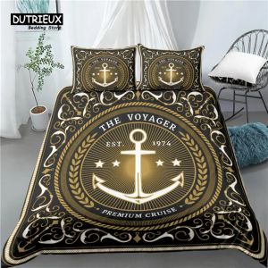 Retourne Living Living Luxury 3D Ocean Nautical Imprime 2/3PCS Couper à couette confortable Ensembles de literie de taie d'oreiller Queen et King AU / EU / US SIGE DU RIDEMENT