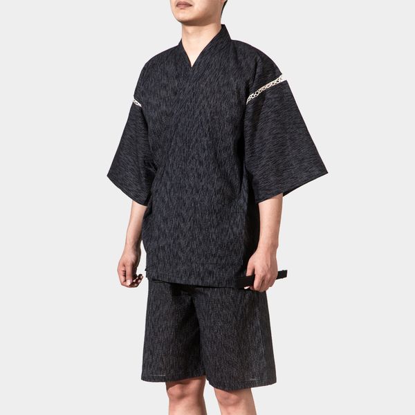 /Set japonais kimono à manches courtes vêtements de nuit pyjamas vintage hommes maison robe de chambre d'été kimono peignoirs loungewear lj201113