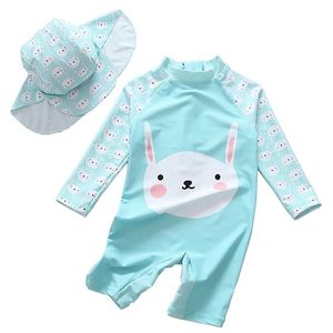 Ensemble enfants UV UPF50 + dessin animé requin maillot de bain garçons filles rose flamant lapin maillots de bain avec chapeau maillots de bain maillots de bain pour petite fille 2T