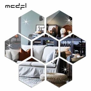 Réglez MCDFL Miroirs muraux décoratifs autocollants Selfadhesive Fond d'écran 3D Panneaux Décoration de chambre à coucher accessoires de salle de bain