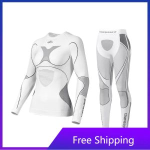 Set Men Women Ski Ski Thermal Underwear Sets Sports Quick Dry Tracksuit Fitness Workout Oefening Strakke shirts Jackets Sportpakken