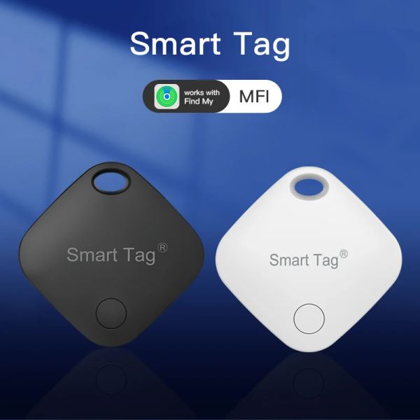 Définir MFI Smart Tag GPS GPS Bluetooth Alarm Tracker fonctionne avec Find My App Bag Locator Antiloss Device pour l'iPhone Tag Replacement Case