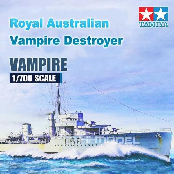 Set Model Set Tamiya 31910 Modèle d'assemblage à l'échelle 1/700 Bateaux Royal Australian Vampire Destroyer Kits de construction de modèles pour modélisme Hobby DIY