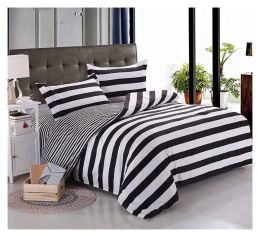 Set Mwswl 3 Pieces Ensembles de literie à rayures Couverture de couette blanche et noire Stripted for Boys Girls Kids Room Liber