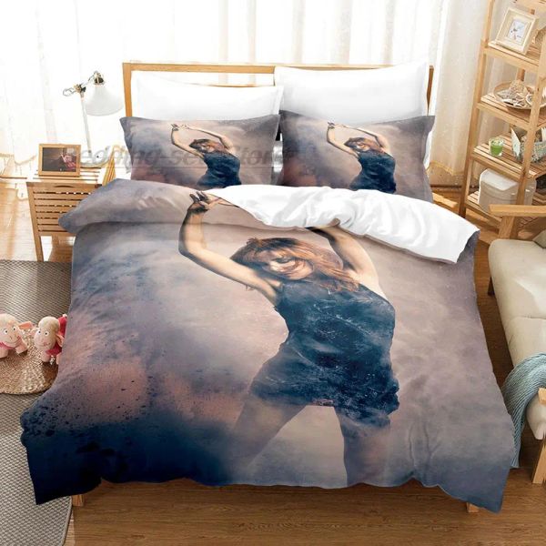 Set Mylene Farmer Liberdding Set Single Twin Full Full Queen King Size Bed Set Aldult Kid Bedroom Duvetcover Set 3d Ropa de Cam Sheer rideaux