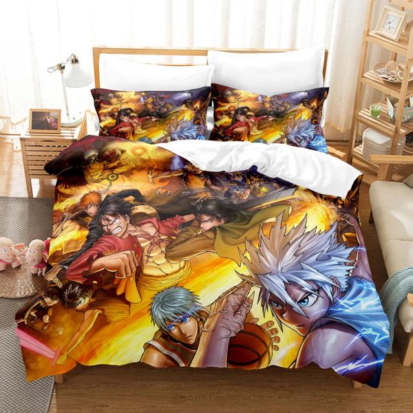 Set New Hunter x Hunter Litter Set Single Twin Full Full Queen King Size Hunter x Hunter Bed Set Aldult Kid Bedroom Duvetcover Set 033 Rideaux transparents