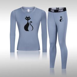 Zet nieuwe ski thermisch ondergoed vrouwen winter fietsen warme panty compressie snel drogen thermische lingerie set lange johns kleding