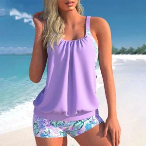 Set New Women Sexy Twopiece Tankini Swimwwear Printing High Waist Bikini Set 2023 SUMBRE SUMBRIE