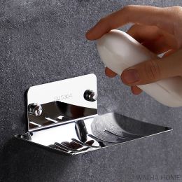 Zet geen boorzeep Dereep Dish Holder roestvrijstalen badkamer douche zeep doos muur gemonteerde zeep sponshouder huishoudende organisatoren