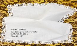 Ensemble de 12 mouchoirs de mode pour dames 12quotx12quotwhite coton mouchoirs de mariée en dentelle brodée Hankies Hanky Fo2150539