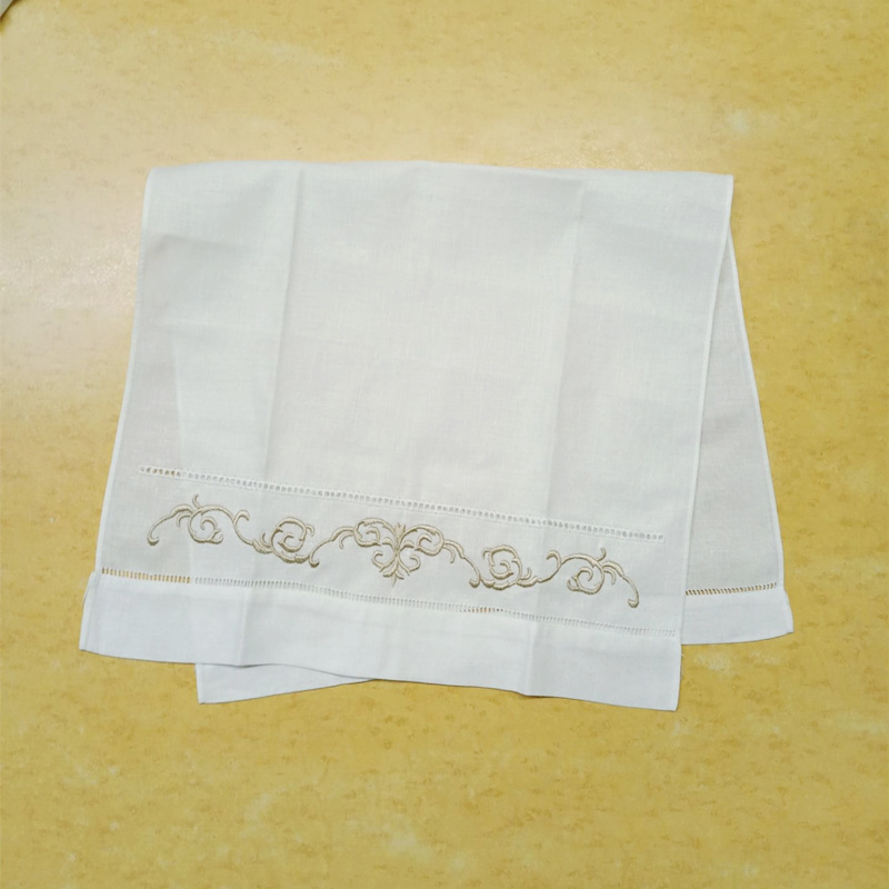 Uppsättning av 12 näsdukar handdukar vita linnet handdukar 14 