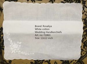 Set van 12 thuis textiel handdoek Witte katoenen bruiloft zakdoeken dames / vrouwen hankies hanky