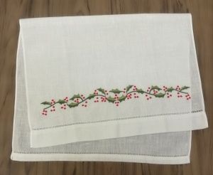 Set van 12 Huishoudtextiel Linnen Hemsitched Theedoek -14x22 Doek Gast Hand Schotel Keuken Badkamer Handdoeken met Hemsitch embroi279N