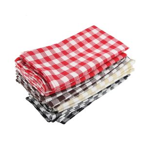 Ensemble de 12 pièces 40x40 cm coton mélangé Plaid serviettes en tissu à carreaux réutilisables Table à dîner torchons pour les événements à la maison lavable 240124