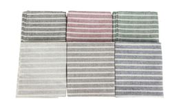 Ensemble de 12 serviettes en tissu à rayures 30 x 40 cm de coton en coton Table de table de table de tissu 6 couleurs T1911057466486