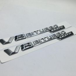 Ensemble de 2 pour Mercedes Benz AMG V8 Biturbo 4Matic Car Trunk Numéro Letters Badge Emblem Sticker6790820