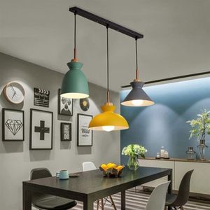 Set van 3 eettafellampen Verlichting Macaroon Kleurrijke LED Moderne hanglamp Hanglamp voor keukeneiland Plafondkamer Lighting343l