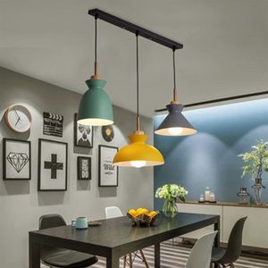 Set van 3 eettafellampen Verlichting Macaroon Kleurrijke LED moderne hanglamp Hanglamp voor keukeneiland Plafondkamer Lighting295E