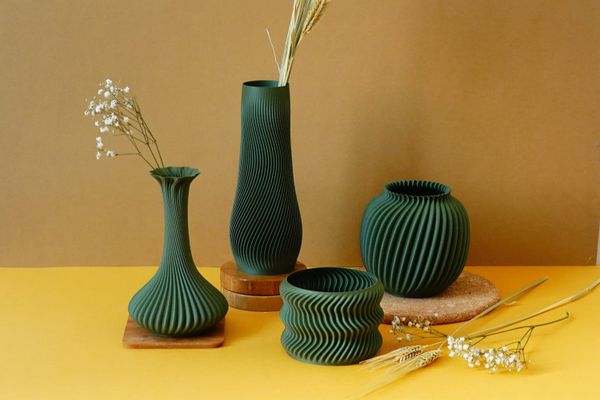 Ensemble de 4 Vases, objets de design uniques imprimés en 3D, parfaits pour vos plantes et fleurs