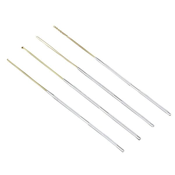 Ensemble de 4 pièces en cuivre et acier inoxydable, Curette pour enlever le cérumen, Kit d'outils de nettoyage pour enfants et adultes à la maison