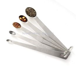 Conjunto de 5 cucharas de medición de acero inoxidable para medir ingredientes secos de líquido caída Smidgen Pizzca de acero inoxidable Medido 4805130